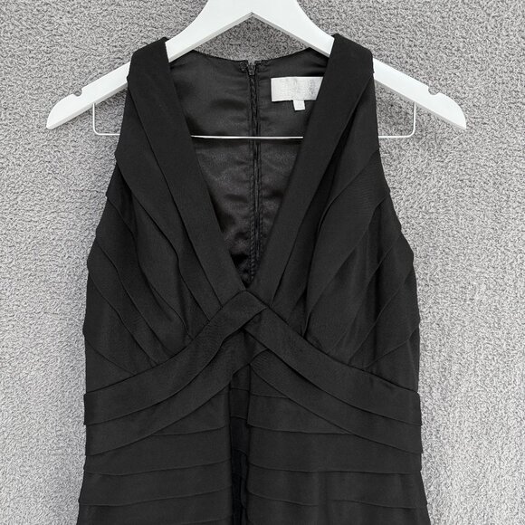 Badgley Mischka Bandage Shutter Pleat Silk Dress - Picture 2 of 6